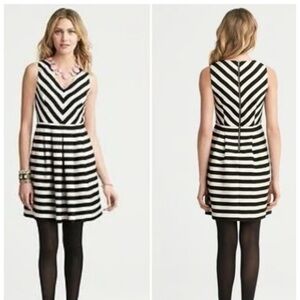 Banana republic Black and White Striped Sleeveless Dress
